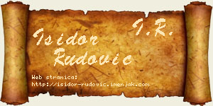 Isidor Rudović vizit kartica